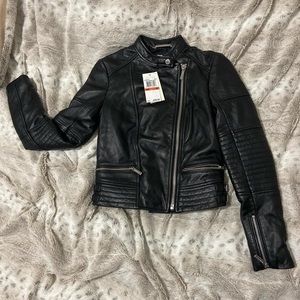 Michael Kors real lamb leather moto jacket